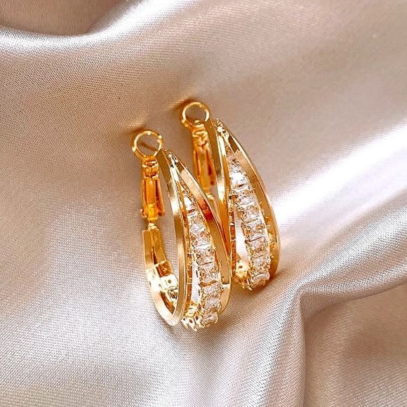 GOLICC Jewelry - GOLICC Light Luxury Zircon Round Earrings